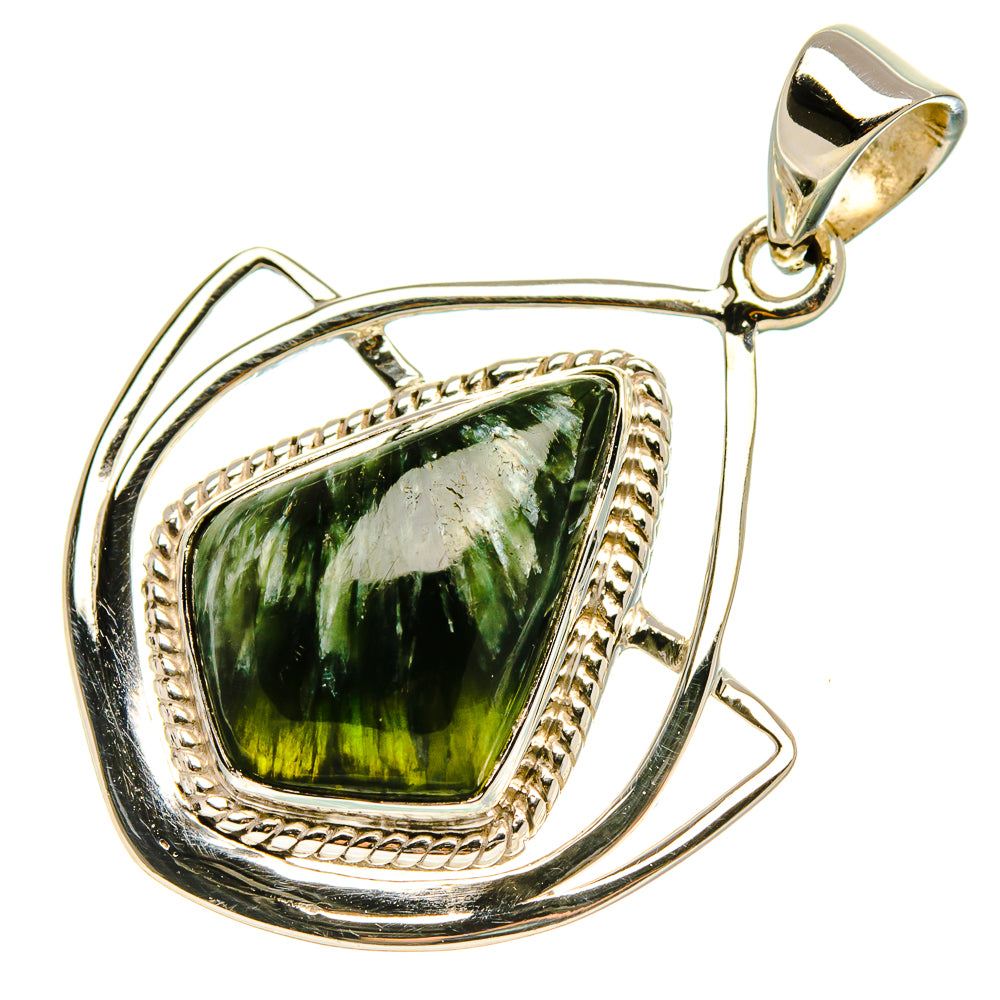 Premium Seraphinite Pendant 1 1/2" (925 Sterling Silver) PD37865