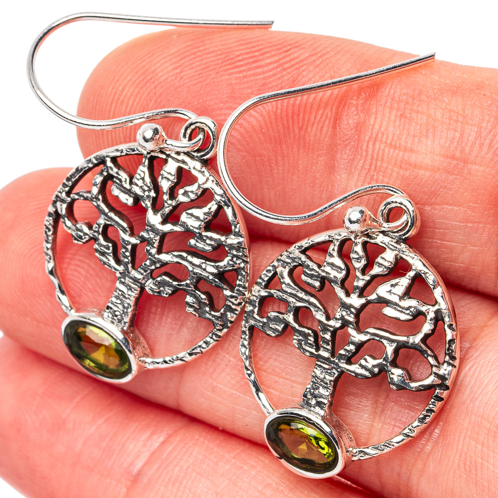Peridot Tree Earrings 1 3/8" (925 Sterling Silver) E3156