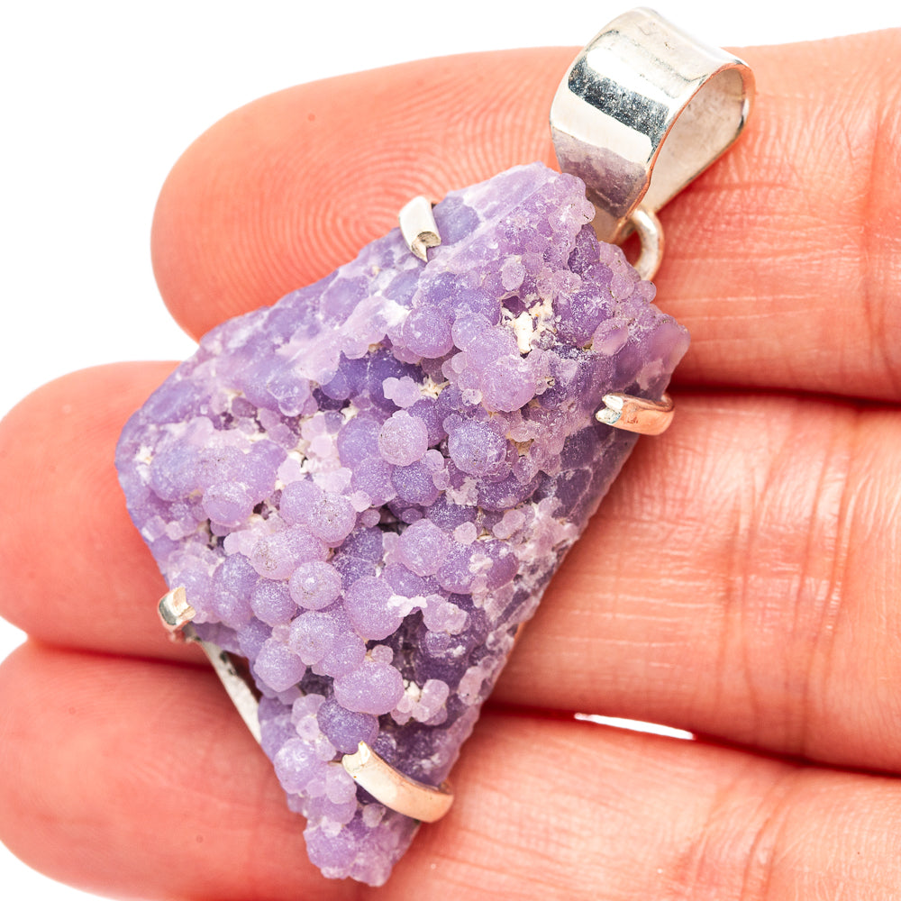 Premium Grape Agate Pendant 1 5/8" (.925 Sterling Silver)