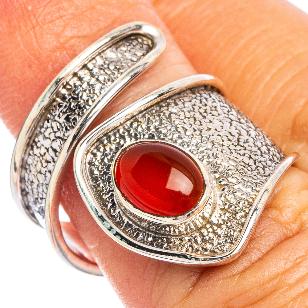 Dainty Carnelian Ring Size 6.5 (925 Sterling Silver) R8653