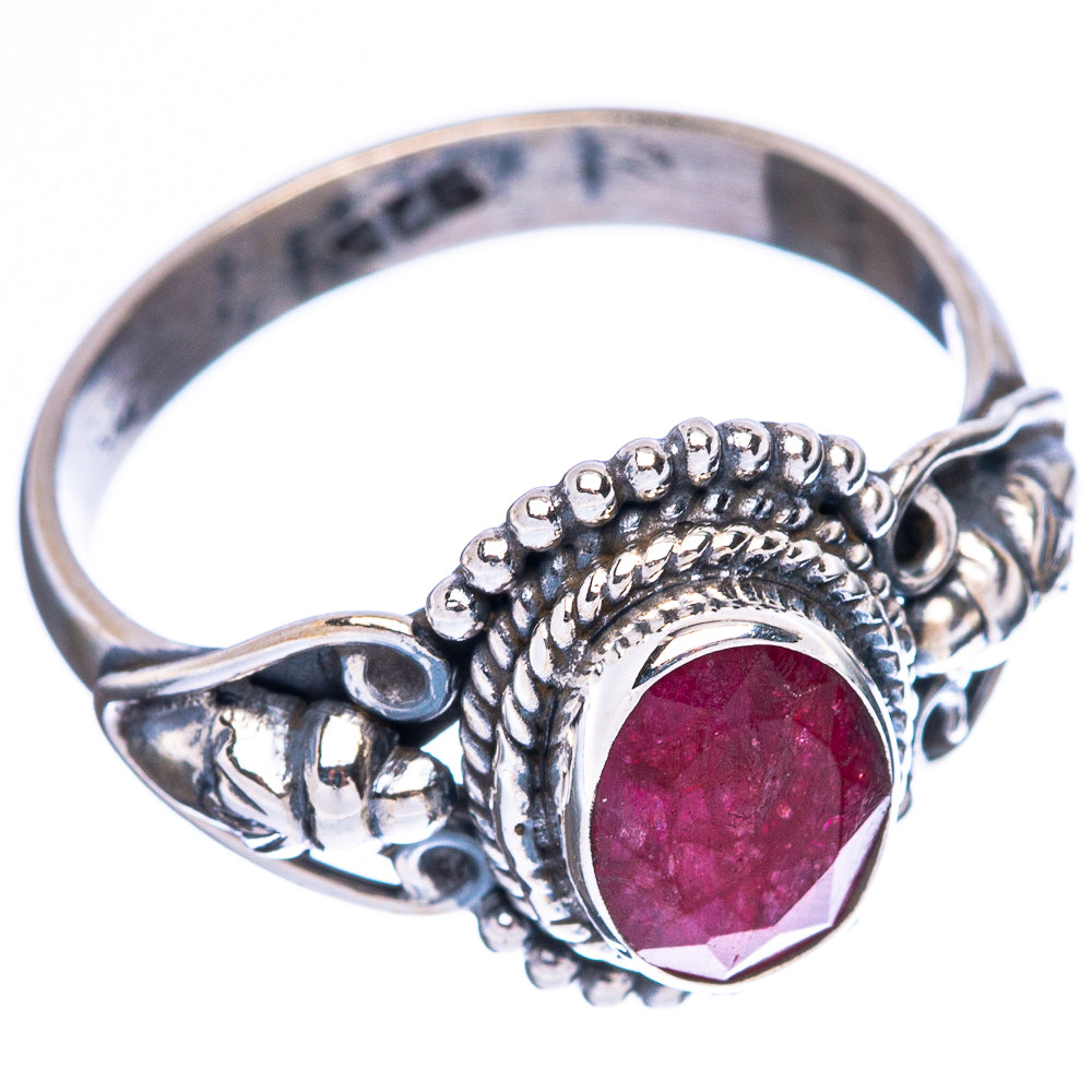 Red Sillimanite Dainty Ring Size 7 (925 Sterling Silver) R5107