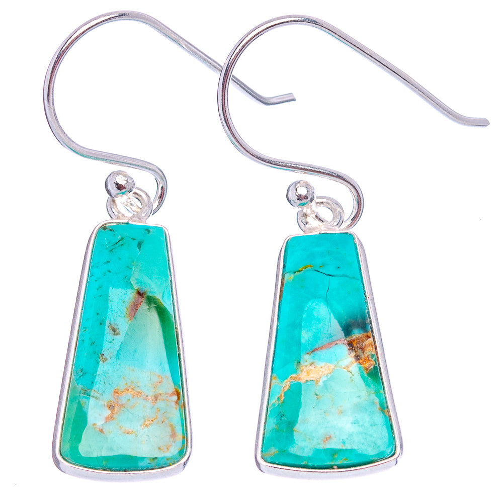 Mohave Turquoise Earrings 1 3/8" (.925 Sterling Silver)