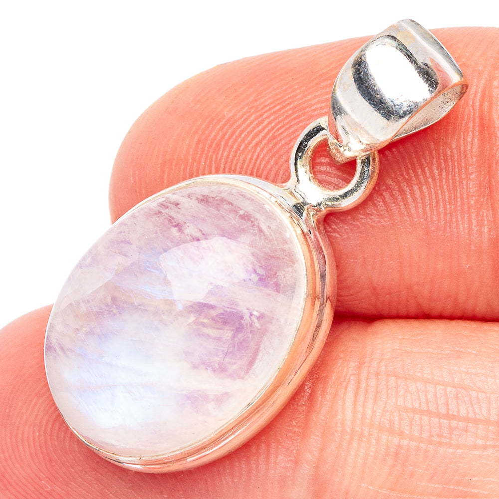 Rainbow Moonstone Pendant 1 1/8" (925 Sterling Silver) P44868