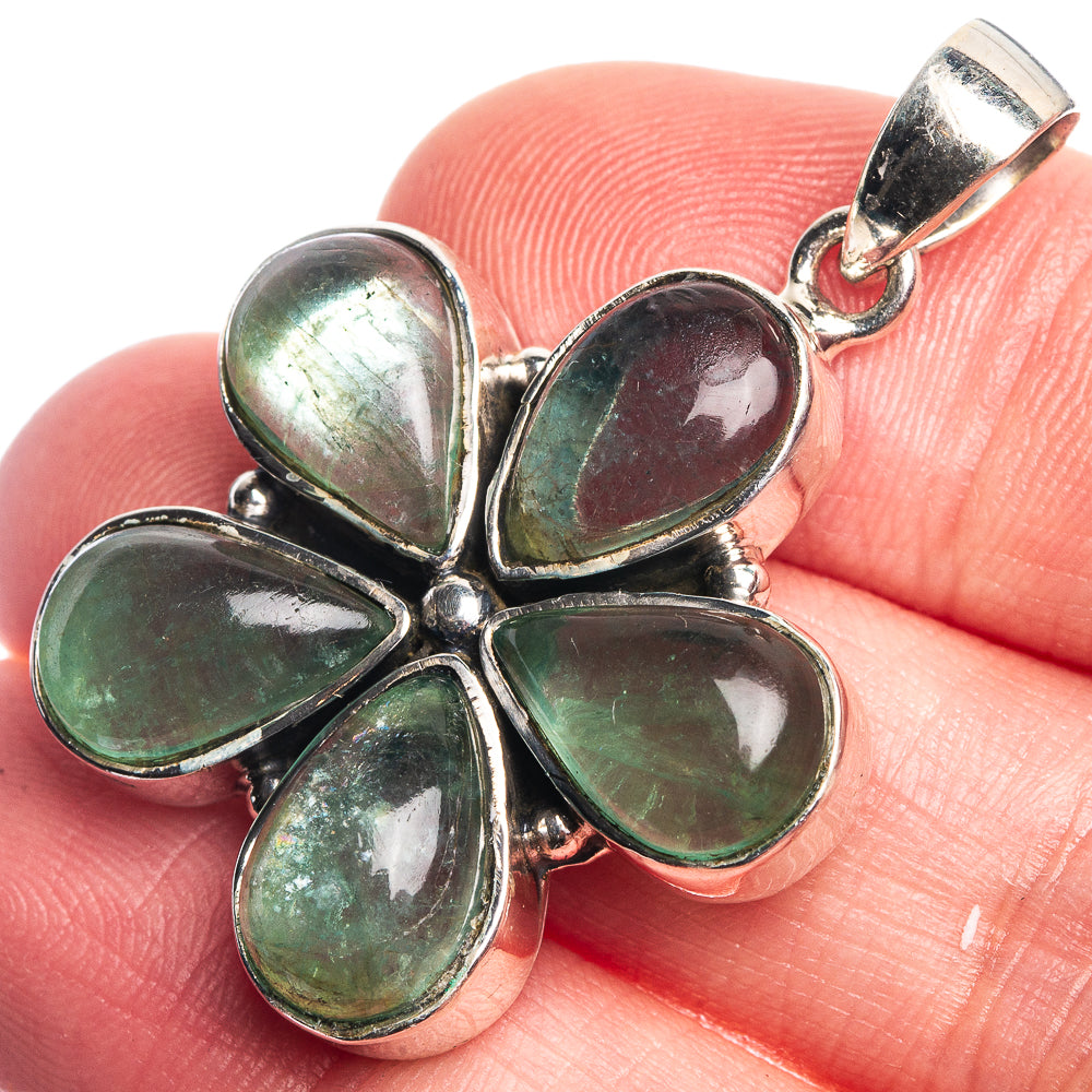 Blue Fluorite Pendant 1 1/2" (925 Sterling Silver) P39702