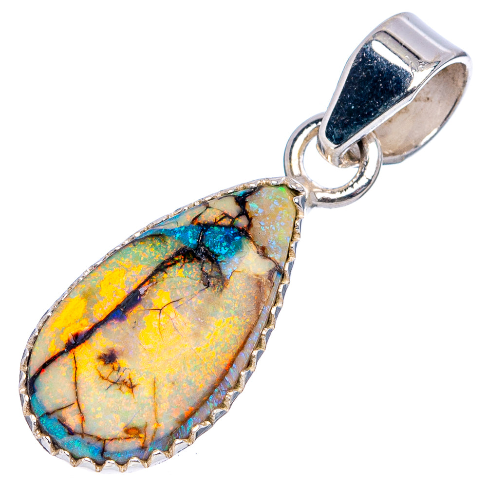 Rare Sterling Opal Pendant 1 3/8" (.925 Sterling Silver)