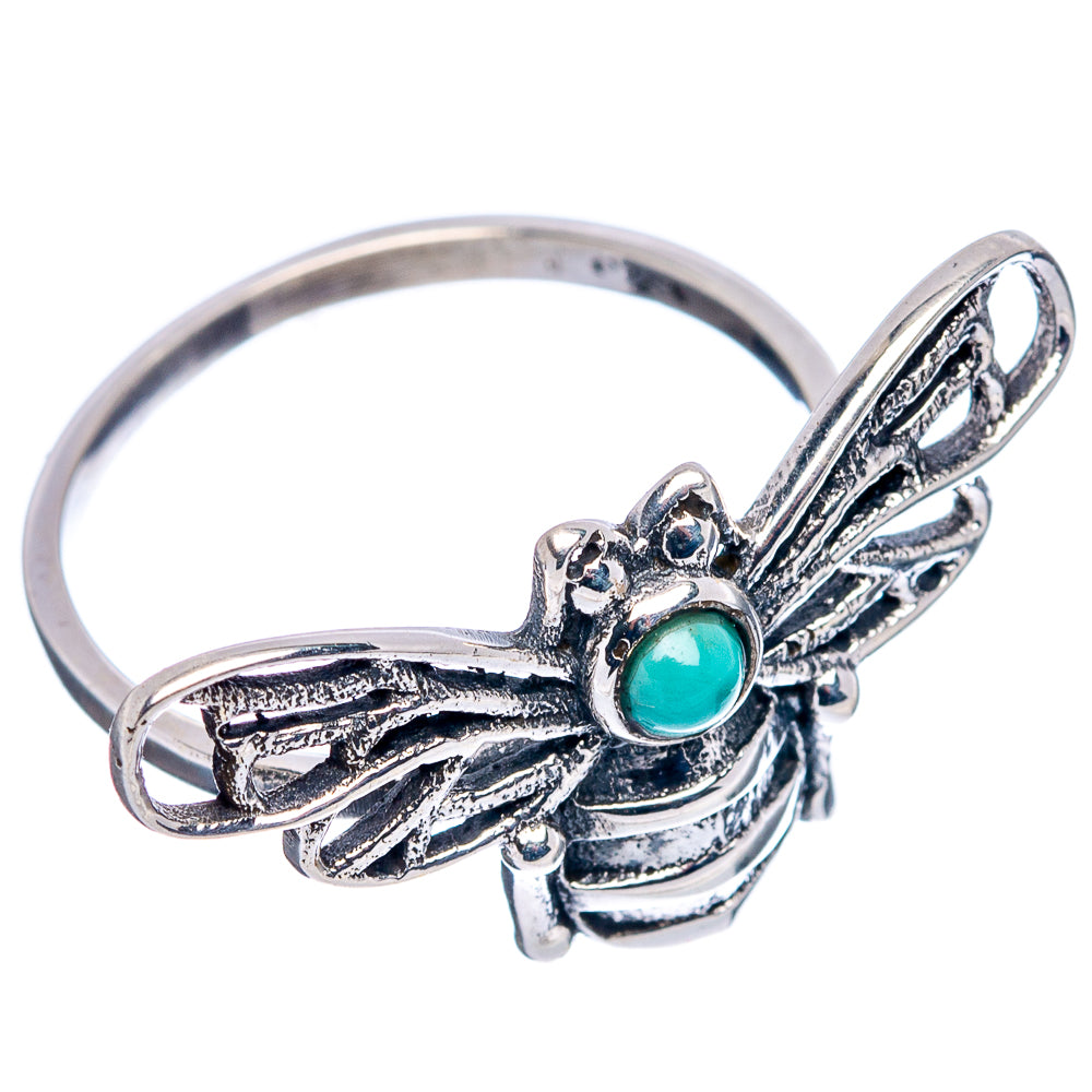 Turquoise Bee Dainty Ring Size 7.75 (.925 Sterling Silver)