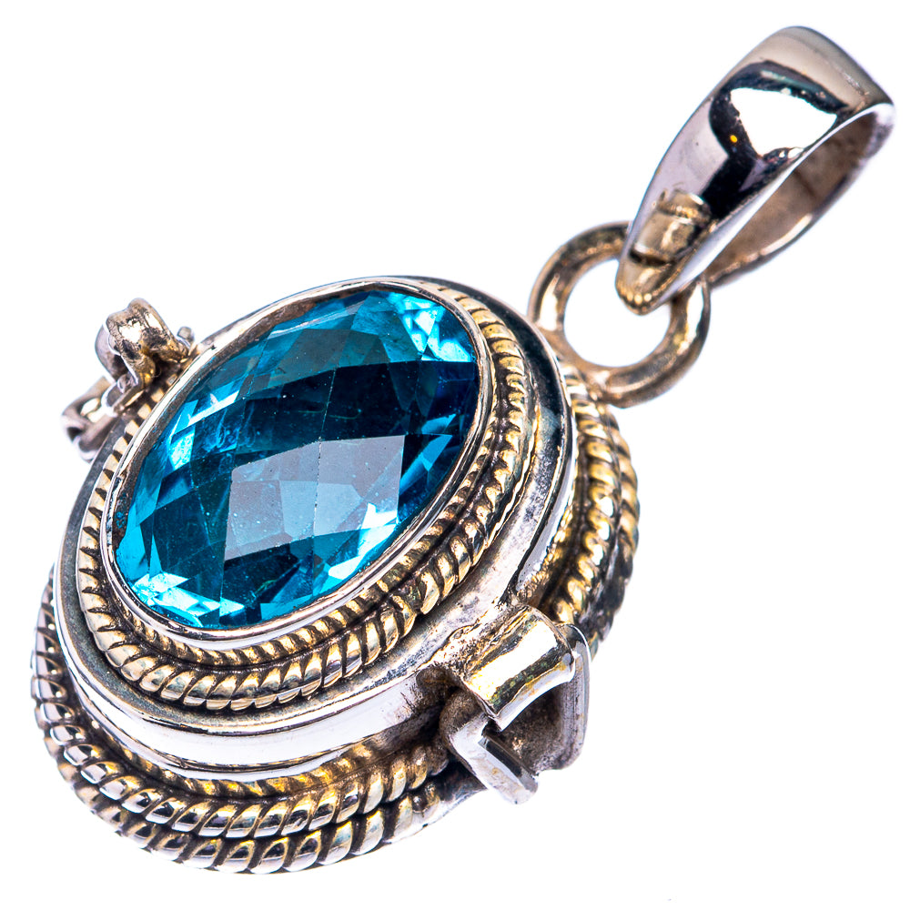 Poison Blue Topaz Pendant 1 1/4" (925 Sterling Silver) P39230