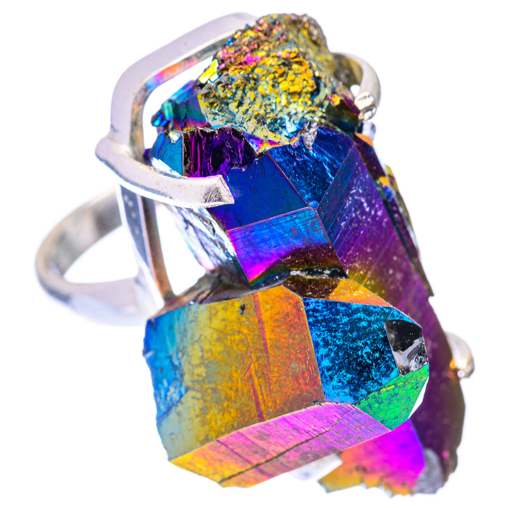 Large Titanium Sunshine Druzy Ring Size 7.75 (925 Sterling Silver) R141043