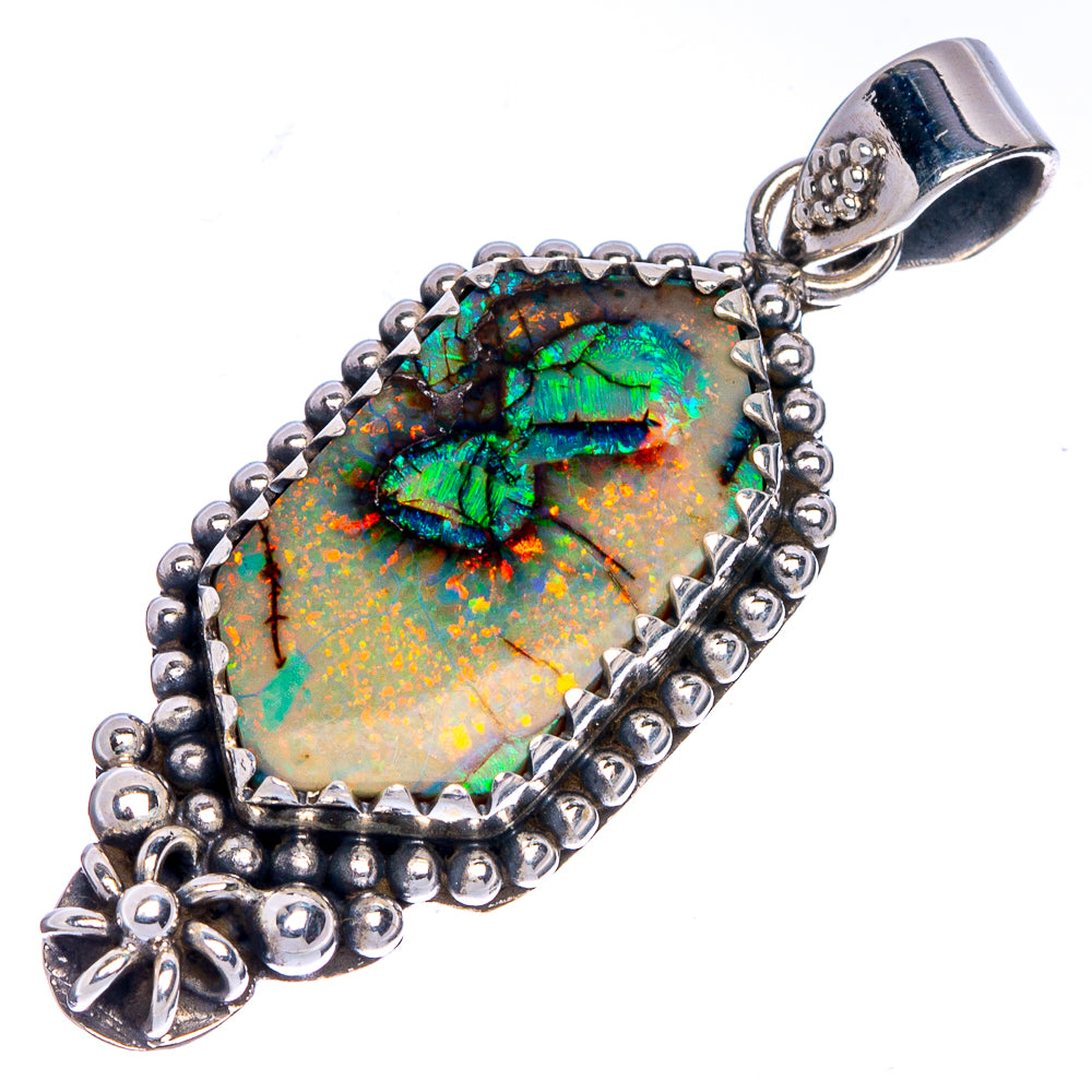 Rare Sterling Opal Pendant 1 5/8" (925 Sterling Silver) P40680