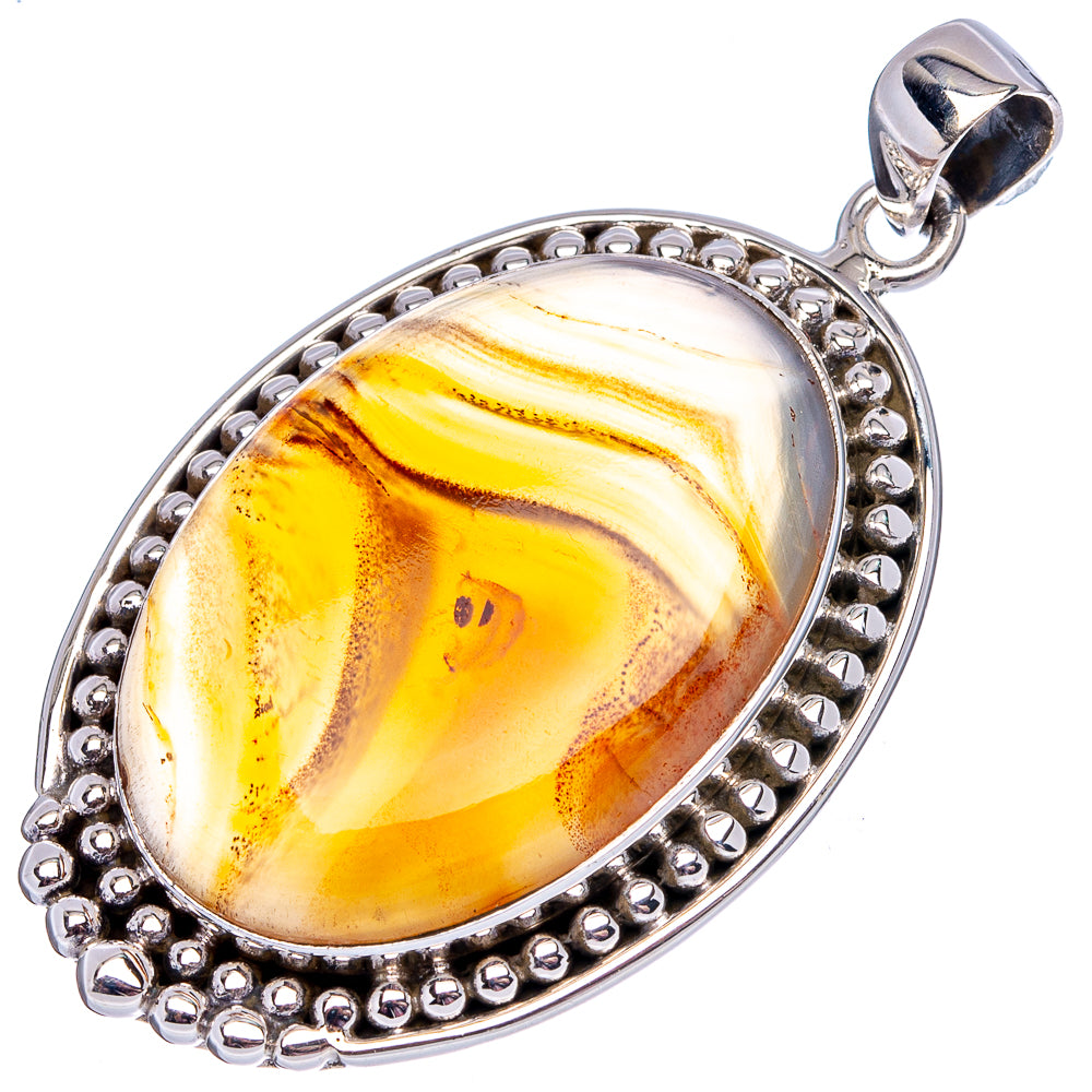 Premium Montana Agate Pendant 2" (.925 Sterling Silver)