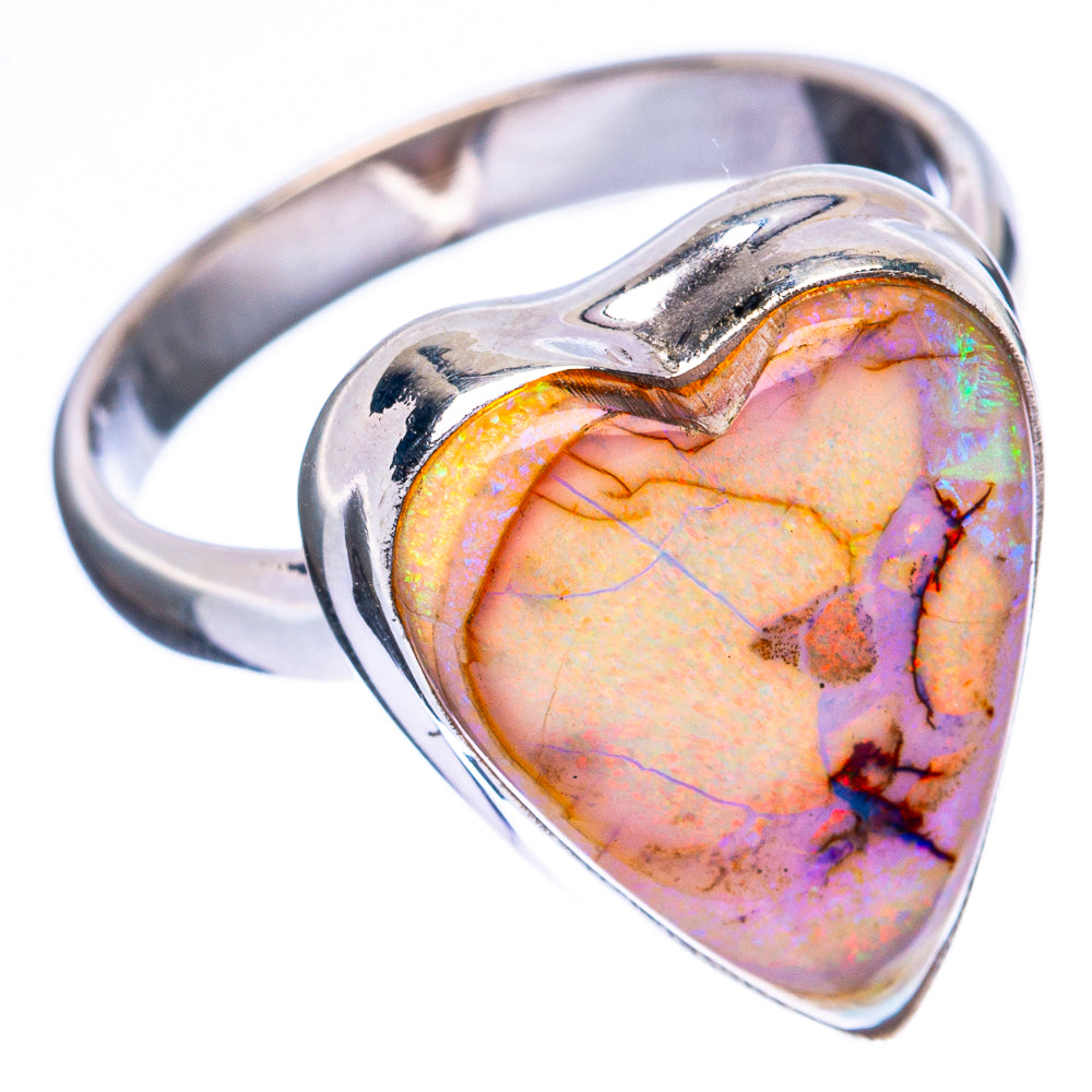Rare Sterling Opal Heart Ring Size 8.25 (925 Sterling Silver) R3287