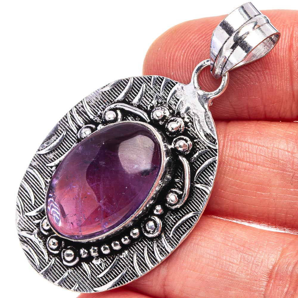 Amethyst Pendant 2 1/8" (German Silver)