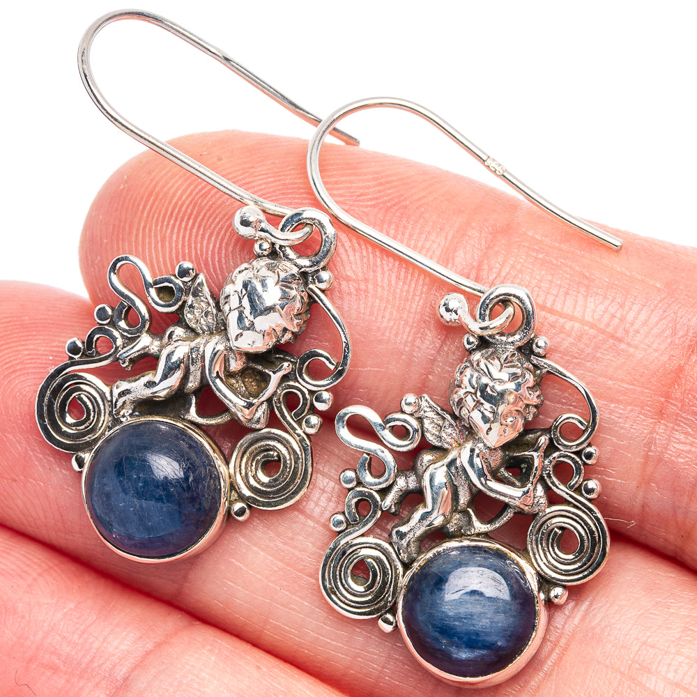 Kyanite Angel Earrings 1 1/2" (925 Sterling Silver) E433388