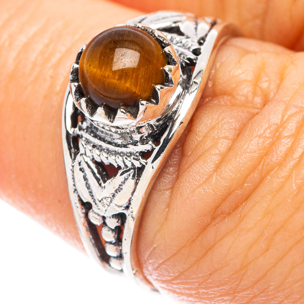 Tiger Eye Dainty Ring Size 6.5 (925 Sterling Silver) R5923