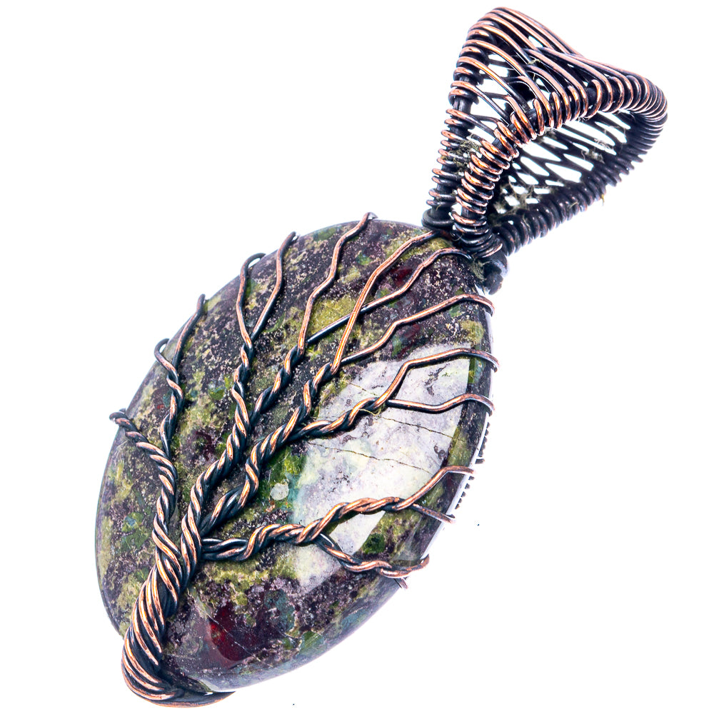 Dragon's Blood Jasper Tree of Life 2" (Oxidized Copper)