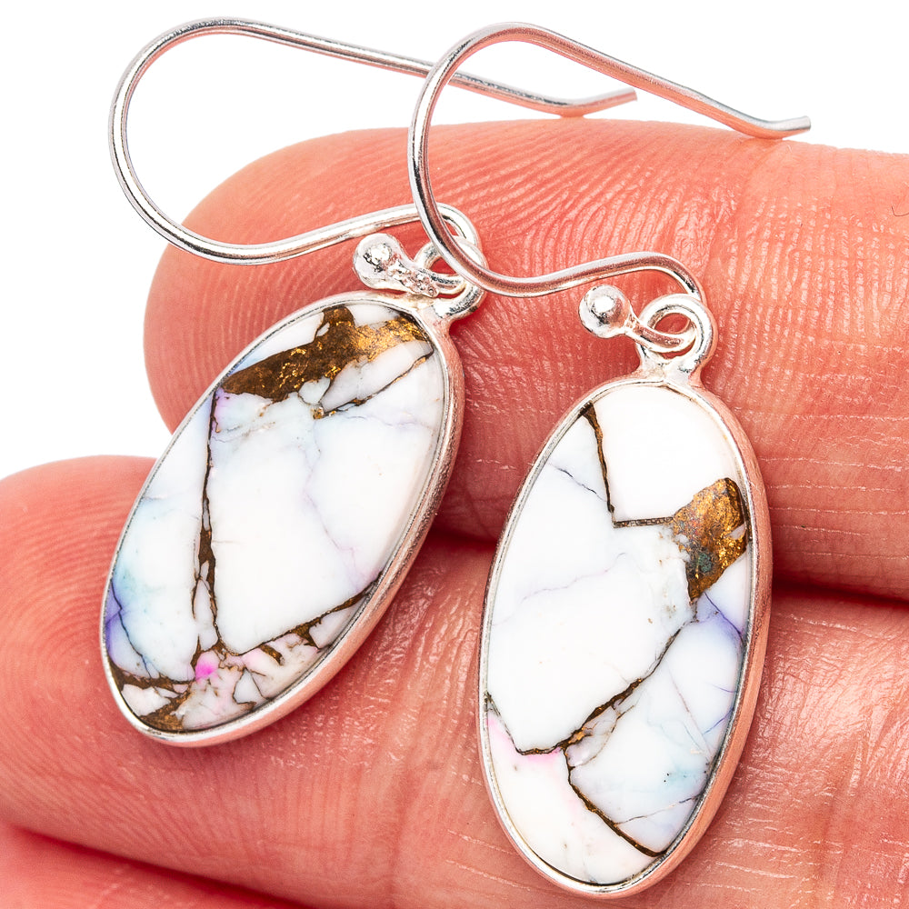 Cotton Candy Turquoise Earrings 1 3/8" (.925 Sterling Silver)