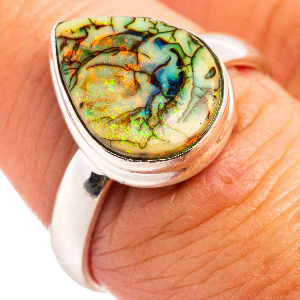 Rare Sterling Opal Ring Size 8 (.925 Sterling Silver)