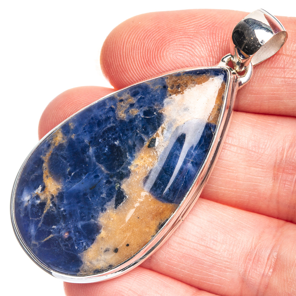 Sodalite 925 Sterling Silver Pendant 2 1/8"