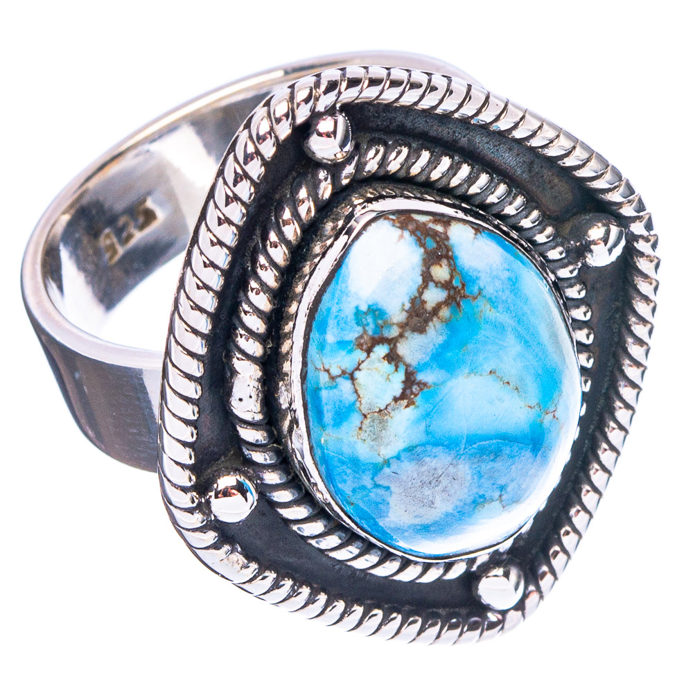 Golden Hills Turquoise Native Style Ring Size 6 Adjustable (.925 Sterling Silver) Exclusive
