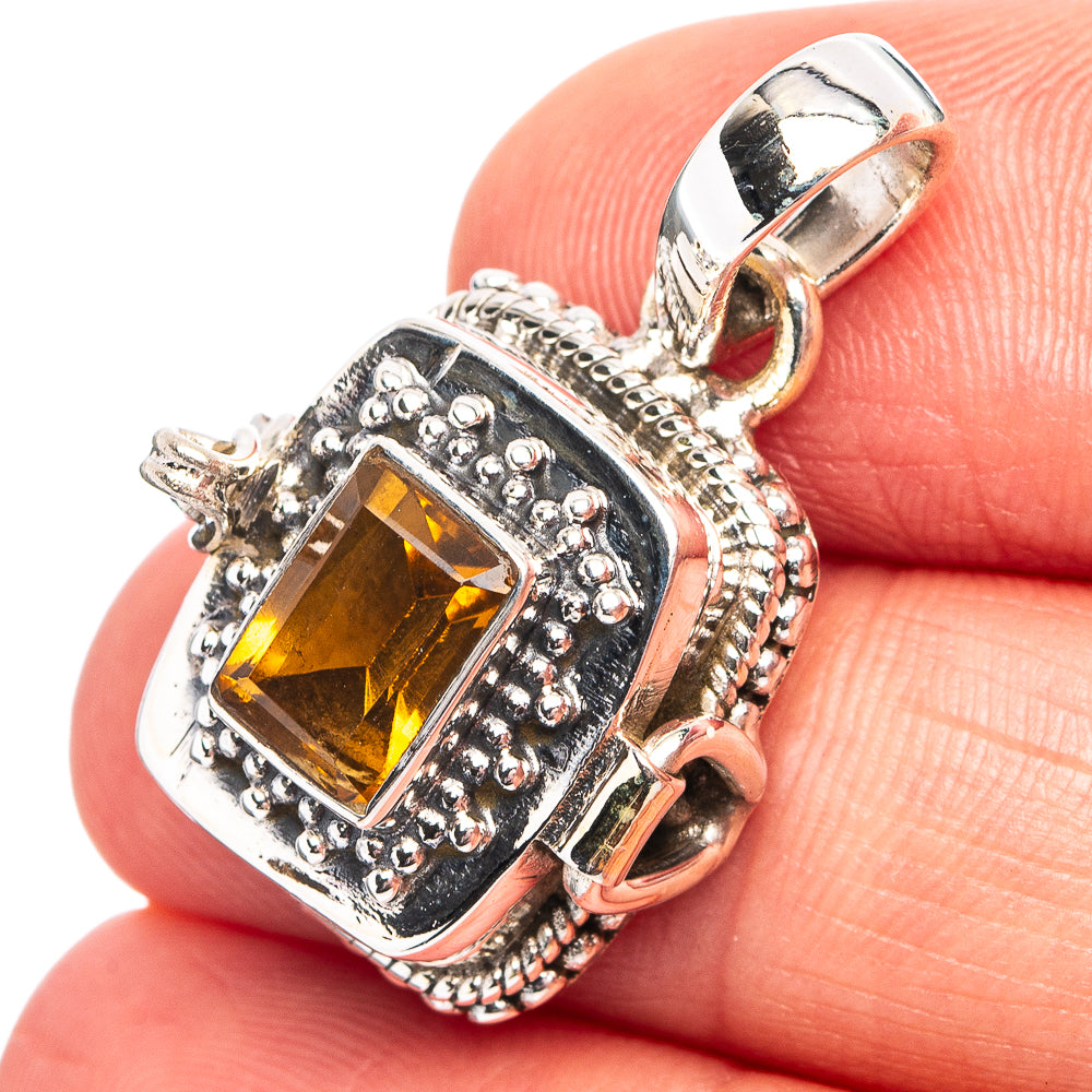 Premium Citrine Poison Pendant 1 1/8" (.925 Sterling Silver)