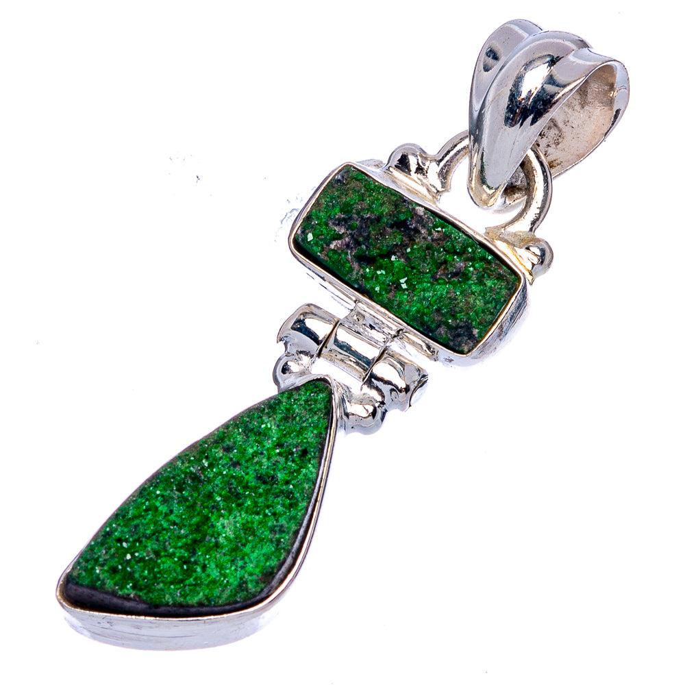 Rare Uvarovite Garnet Pendant 1 3/8" (925 Sterling Silver) P40313