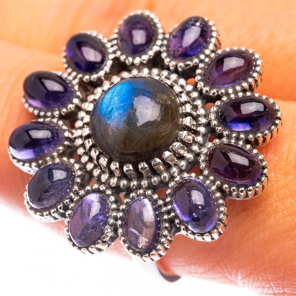 Large Labradorite, Tanzanite Ring Size 9 (925 Sterling Silver) R141445