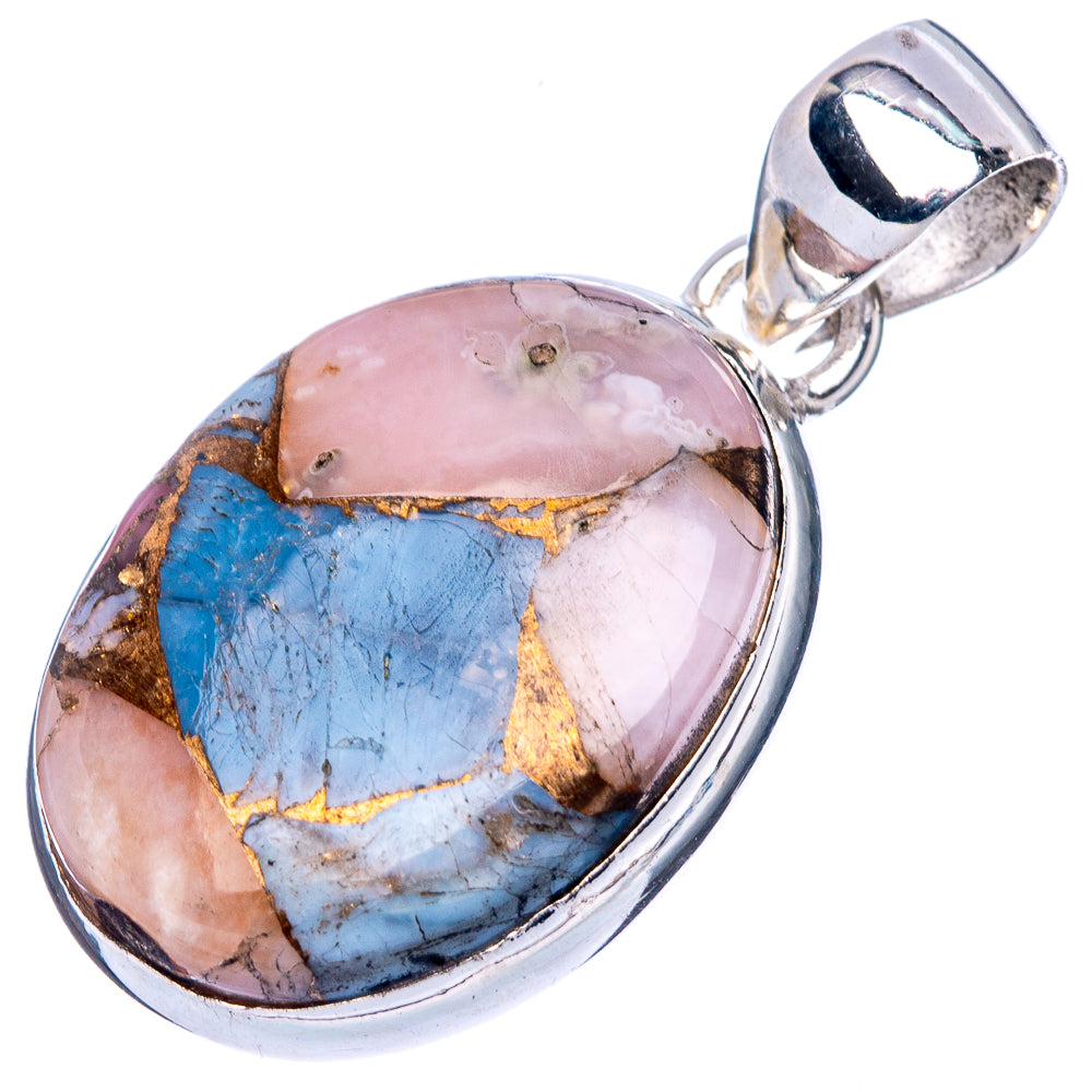 Pink Opal In Kyanite Pendant 1 1/4" (925 Sterling Silver) P42526