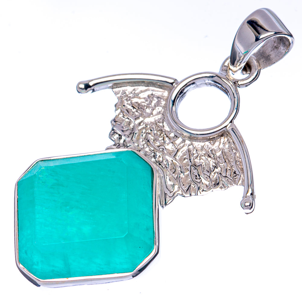 Premium Amazonite 925 Sterling Silver Pendant 1 5/8" Ana Co P42261