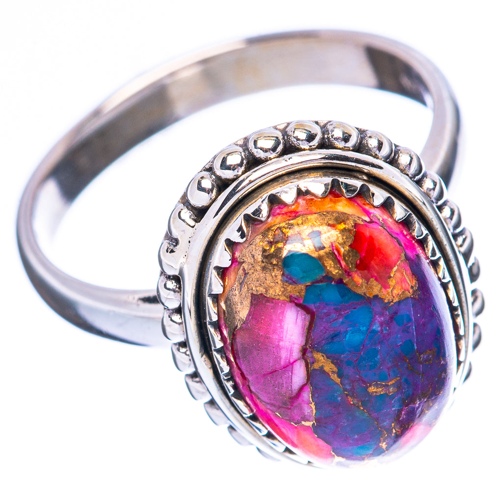 Kingman Pink Dahlia Turquoise 925 Sterling Silver Ring Size 8.5 (925 Sterling Silver) R3868