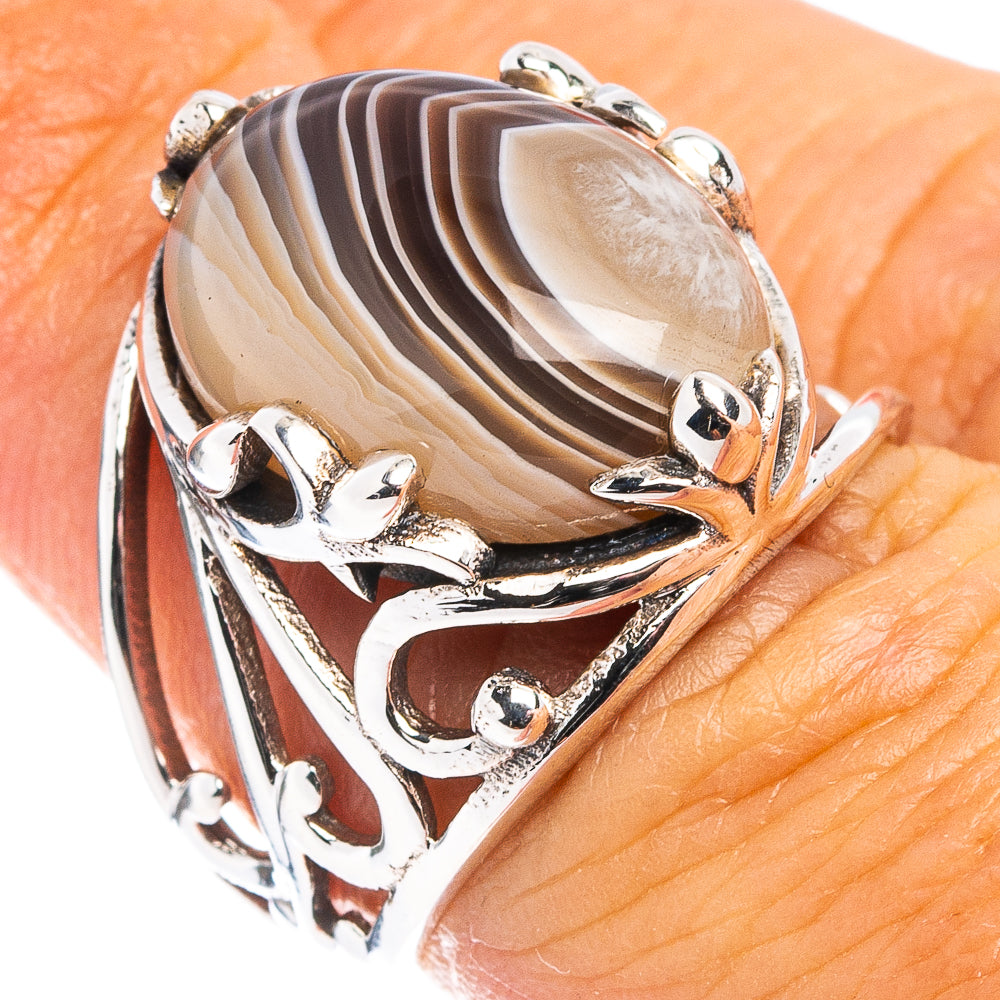Premium Botswana Agate Ring Size 6 (.925 Sterling Silver)