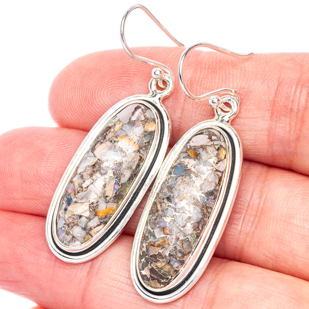 Brecciated Ethiopian Opal Earrings 1 3/4" (925 Sterling Silver) E433096