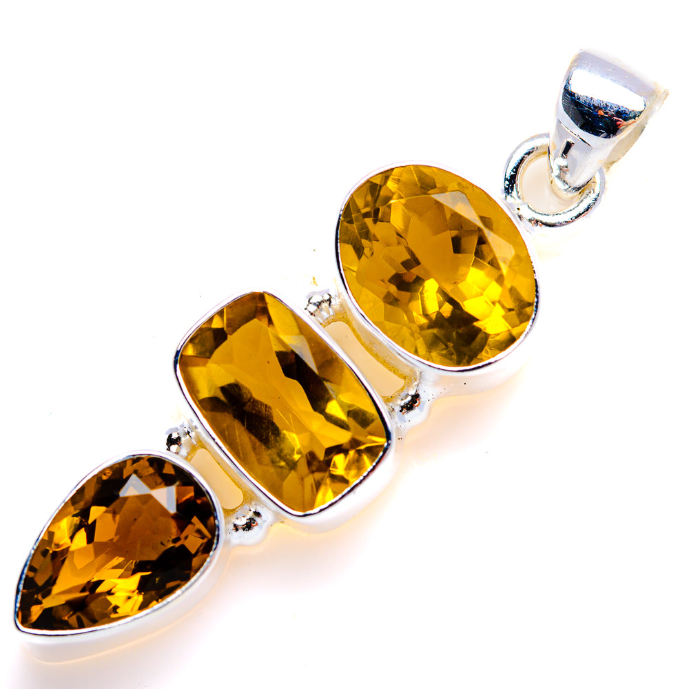 Faceted Citrine Pendant 1 3/4" (925 Sterling Silver) PD38152