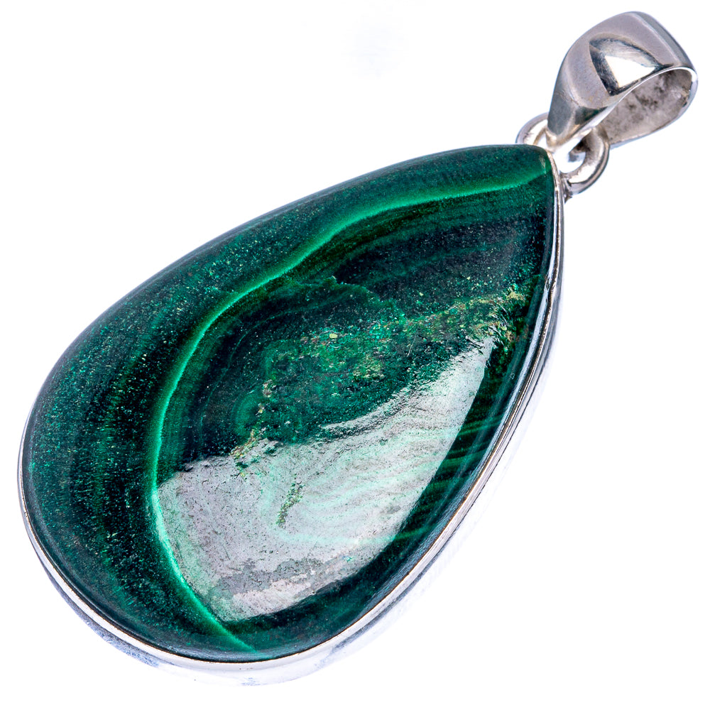 Malachite Pendant 1 3/4" (925 Sterling Silver) P42169