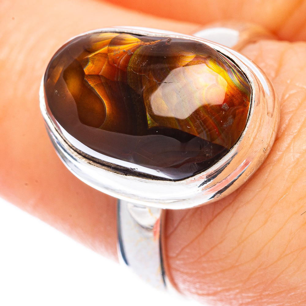 Rare Mexican Fire Agate Ring Size 7.5 (925 Sterling Silver) R2046