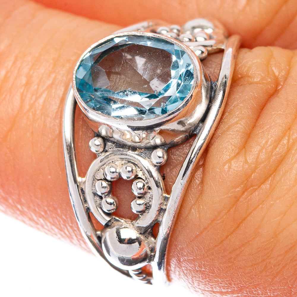 Blue Topaz Dainty Ring Size 6 (925 Sterling Silver) R145064