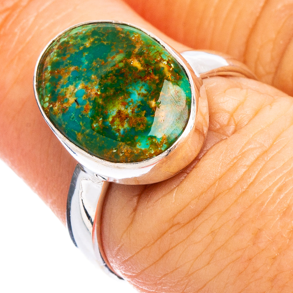 Hebei Spiderweb Turquoise Ring Size 7 (.925 Sterling Silver)