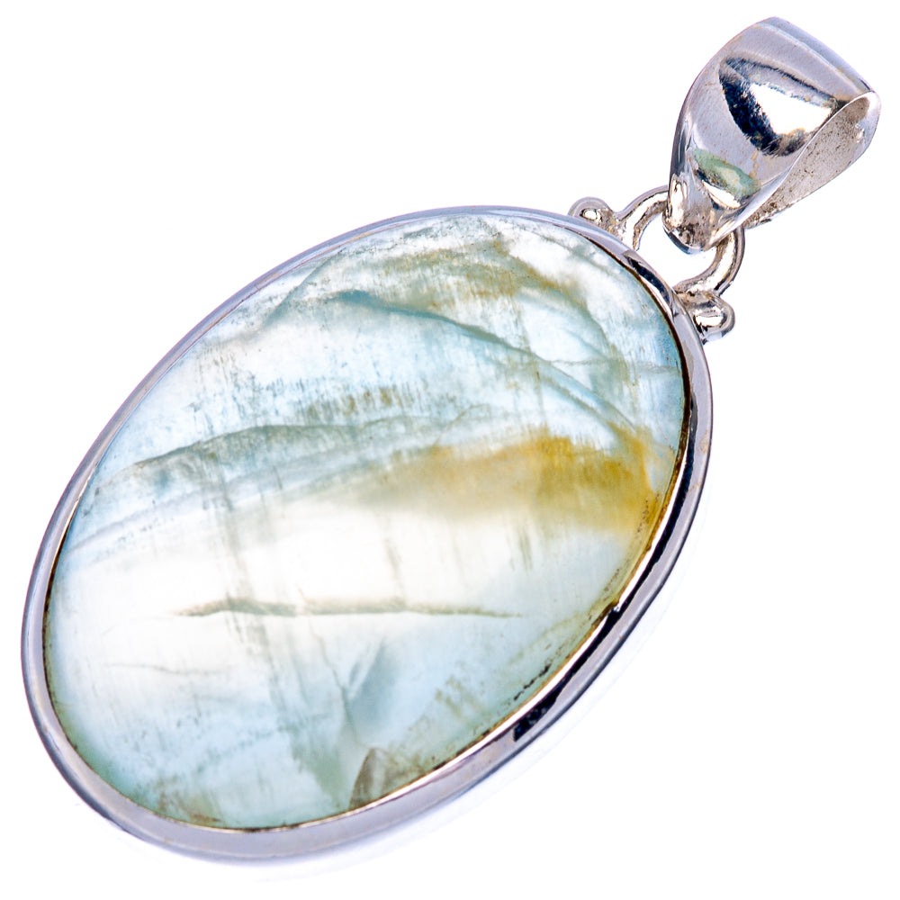 Natural Aquamarine Pendant 1 1/2" (925 Sterling Silver) P40589