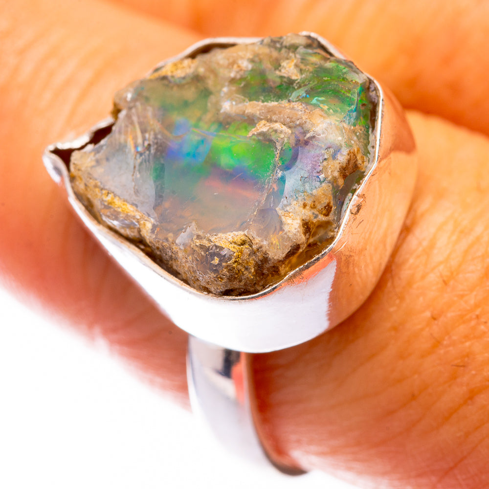 Rough Ethiopian Opal Ring Size 9 (925 Sterling Silver) R140740