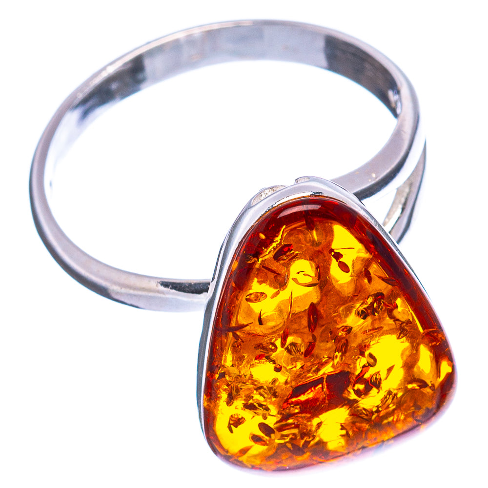 Baltic Amber Ring Size 7 Adjustable (.925 Sterling Silver)