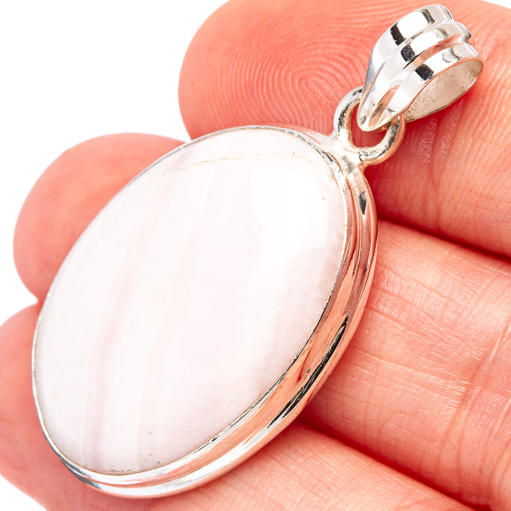 Pink Opal Pendant 1 5/8" (.925 Sterling Silver)