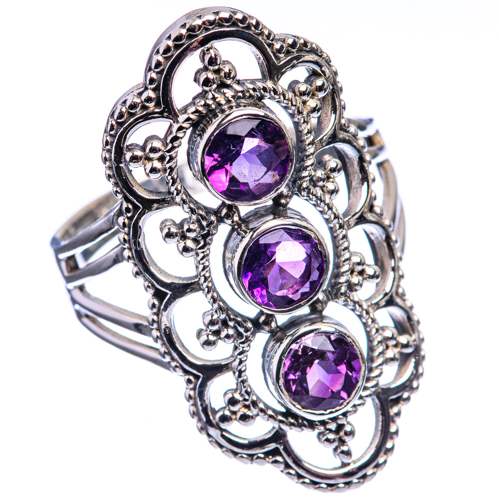 Faceted Amethyst Ring Size 9 (925 Sterling Silver) R142133