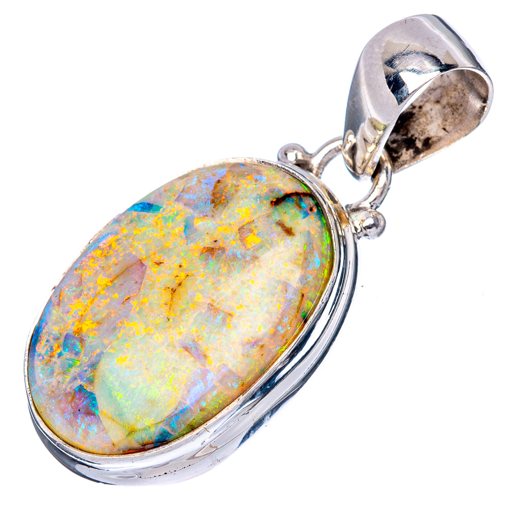 Rare Sterling Opal Pendant 1 3/8" (925 Sterling Silver) P42899