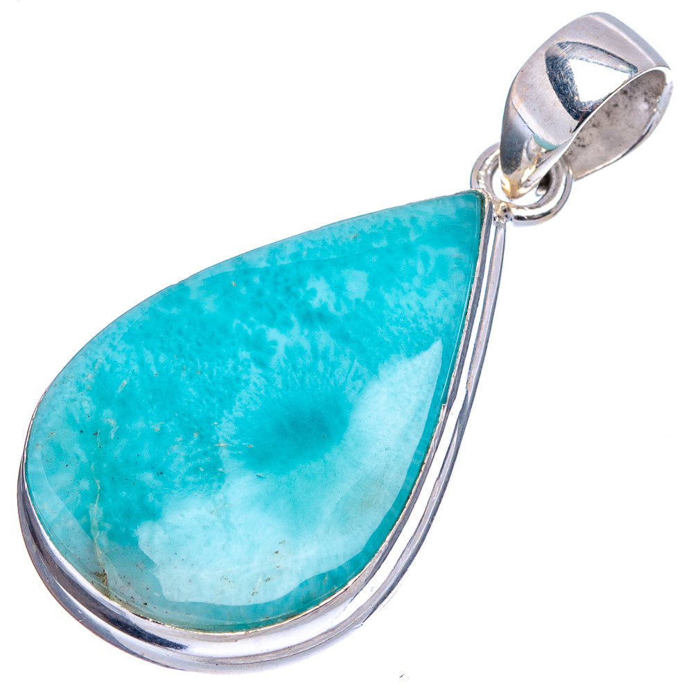 Rare Larimar Pendant 1 1/2" (.925 Sterling Silver)