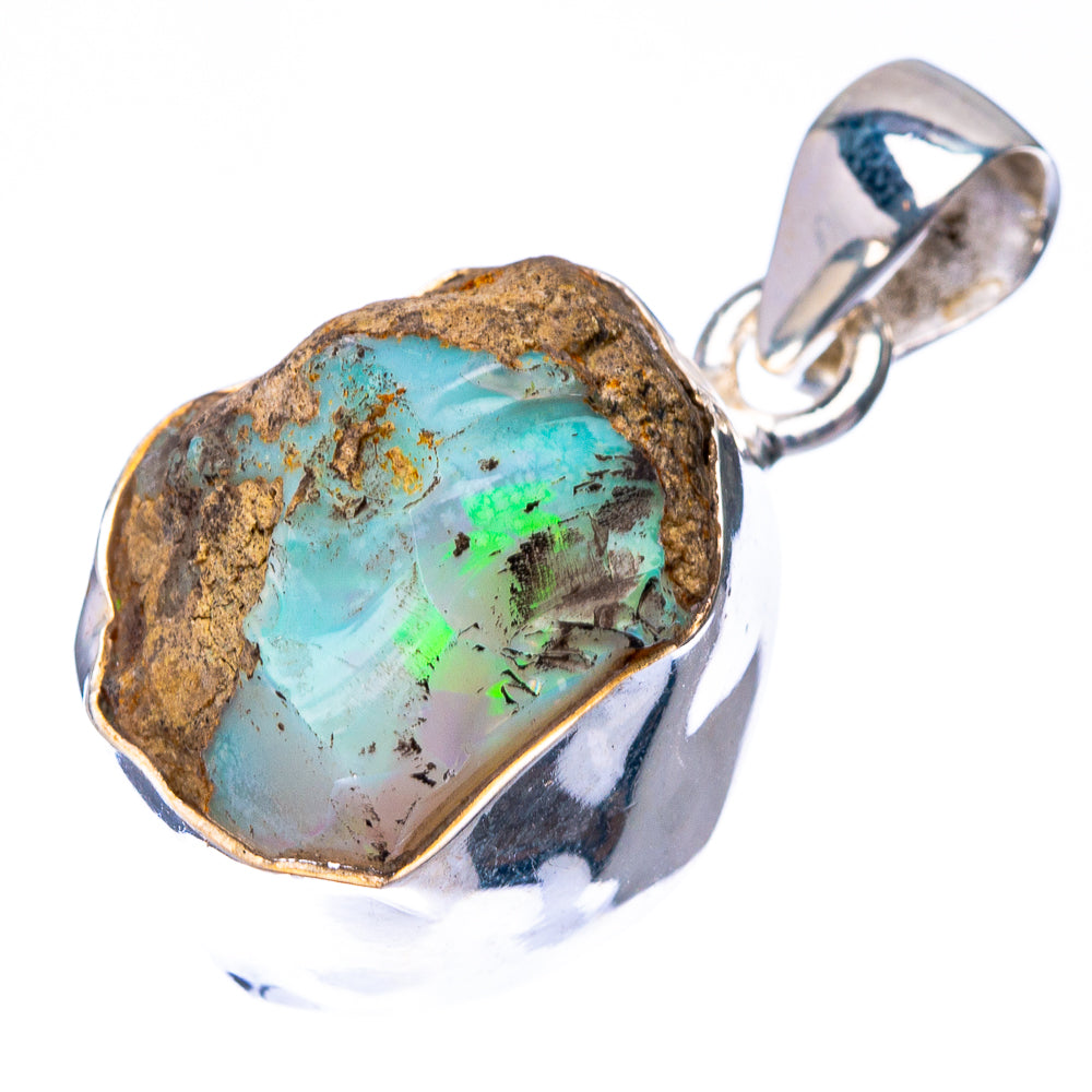 Raw Ethiopian Opal 925 Sterling Silver Pendant 1 1/4" (925 Sterling Silver) PD38650