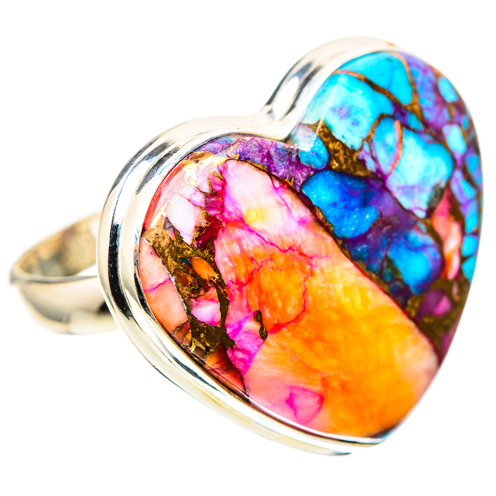 Large Kingman Pink Dahlia Turquoise 925 Sterling Silver Ring Size 11 (925 Sterling Silver) RING139641