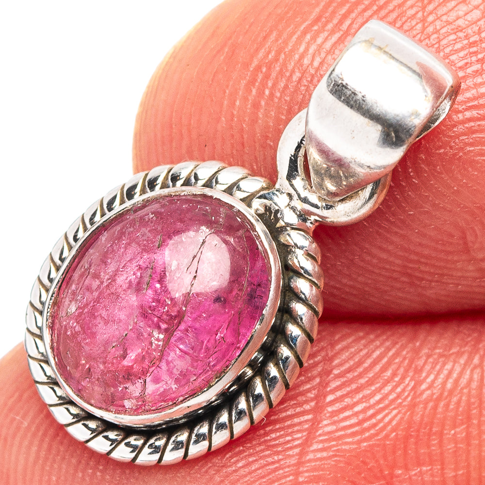 Rare Pink Tourmaline Pendant 7/8" (.925 Sterling Silver)