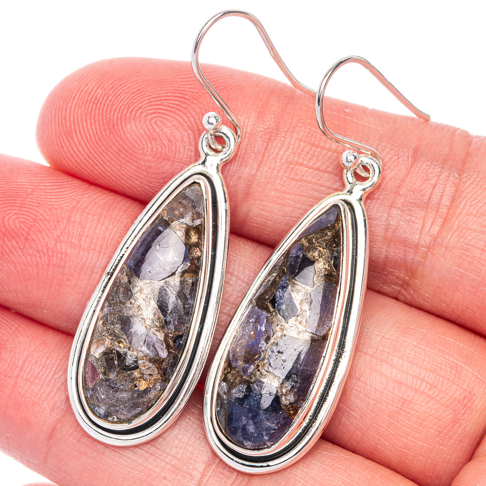 Copper Tanzanite Earrings 1 3/4" (925 Sterling Silver) E433043
