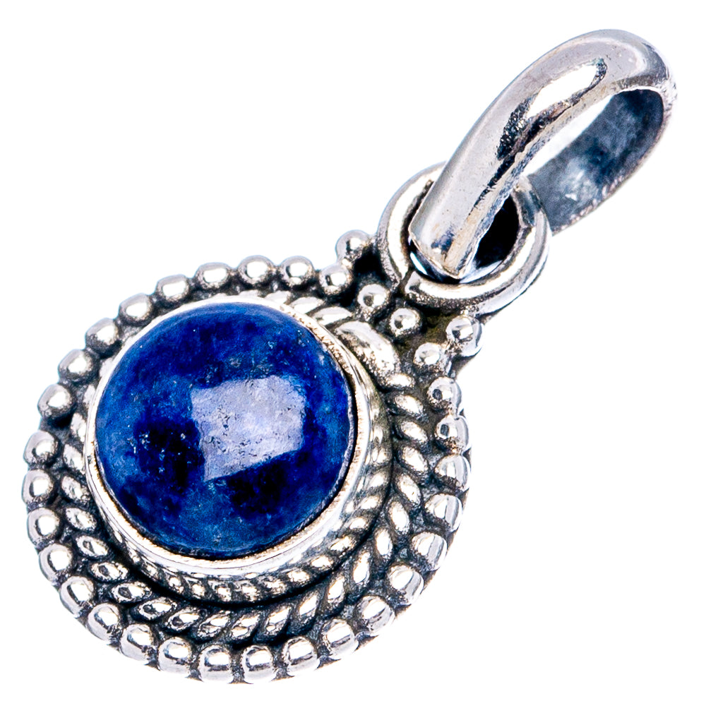 Lapis Lazuli Dainty Pendant 7/8" (.925 Sterling Silver)