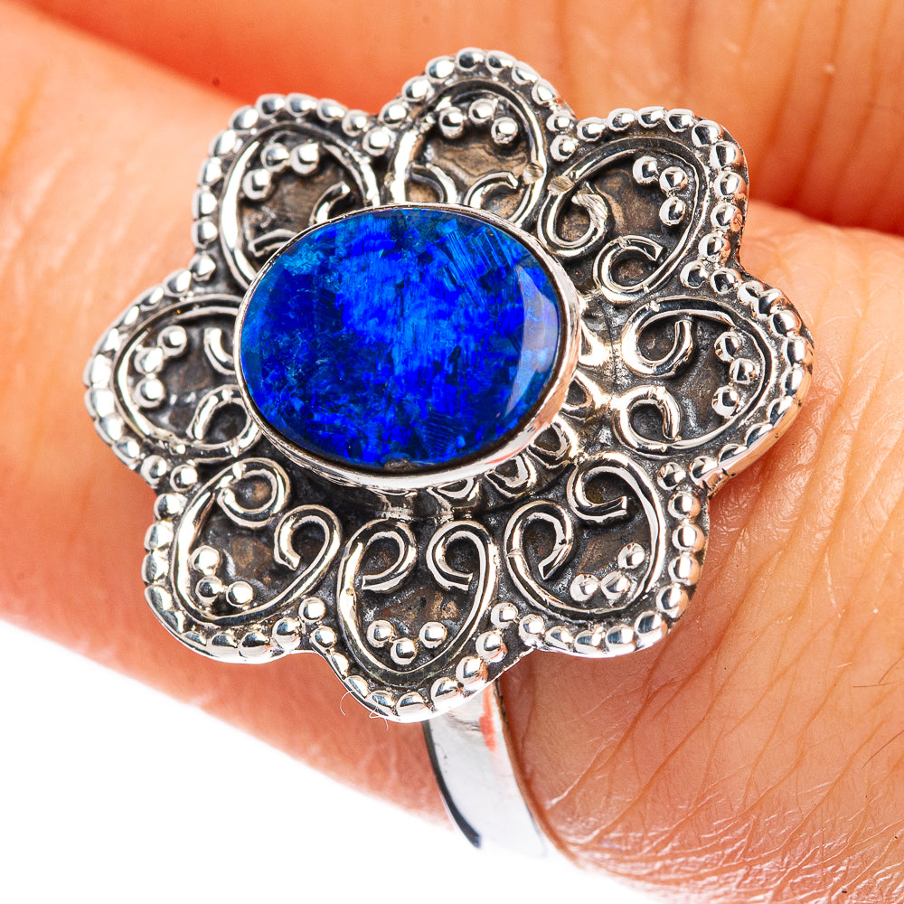 Rare Doublet Opal Flower Ring Size 7.75 (925 Sterling Silver) R3203