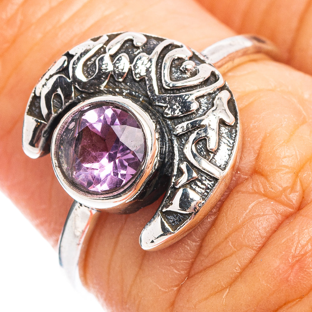 Amethyst Moon Dainty Ring Size 6 (.925 Sterling Silver)